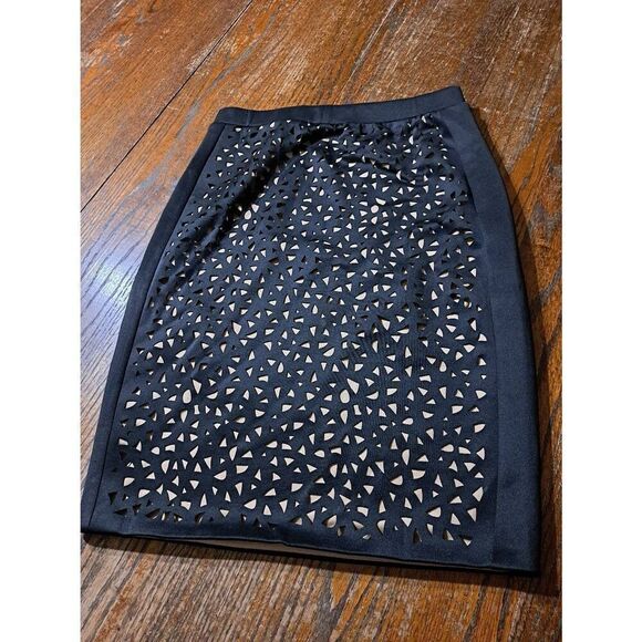 Medium Jealous Tomato Black Tan Cut Out Straight Pencil Skirt Elastic Waist - Picture 2 of 3